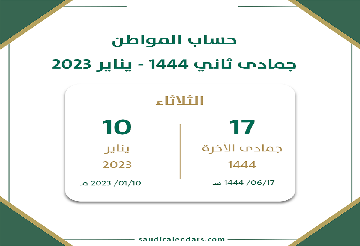 موعد نزول حساب المواطن يناير 2023 1444